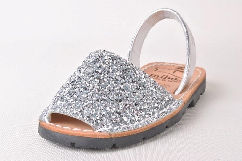 Zapatos sandalias menorquinas niña glitter Mibo