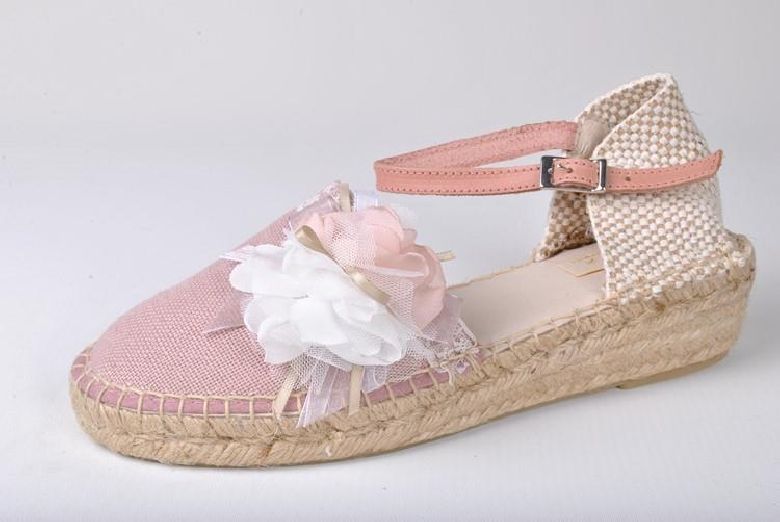 Zapatos alpargatas valencianas niña flor tul Yowas