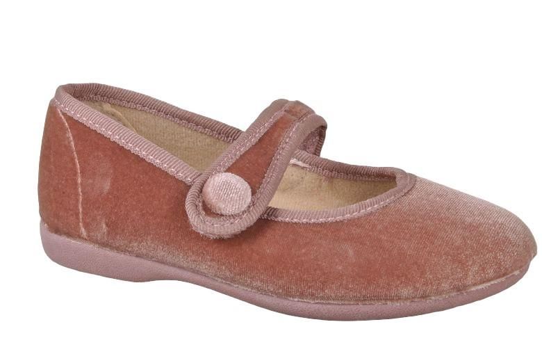 Merceditas terciopelo niña velcro boton