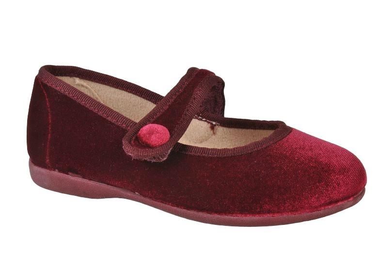 Merceditas terciopelo niña velcro boton