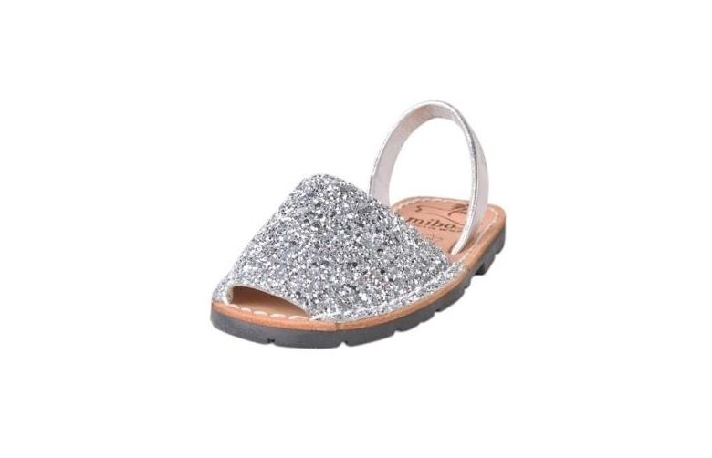 Zapatos sandalias menorquinas niña glitter Mibo